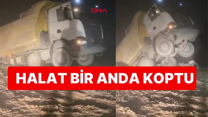 Şoför Son Anda Kurtuldu! Hafriyat Döken Kamyon Uçurumdan Yuvarlandı