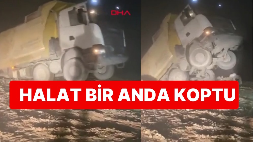 Şoför Son Anda Kurtuldu! Hafriyat Döken Kamyon Uçurumdan Yuvarlandı