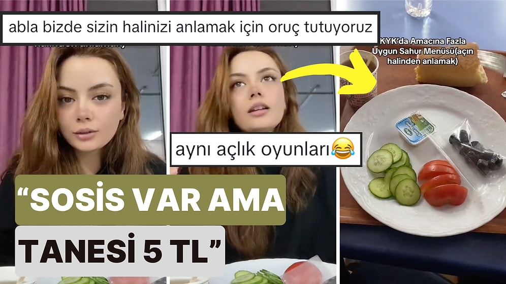 Bir Öğrenci KYK Yurdu'ndaki Sahur Menüsünü Paylaştı: "Sosisin Tanesi 5 TL"