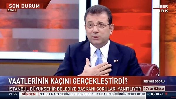 Şimdi ise HaberTürk'te yayınlanan "Seçime Doğru" programında Mehmet Akif Ersoy, İstanbul Büyükşehir Belediye Başkan Adayı Ekrem İmamoğlu'nu konuk aldı.