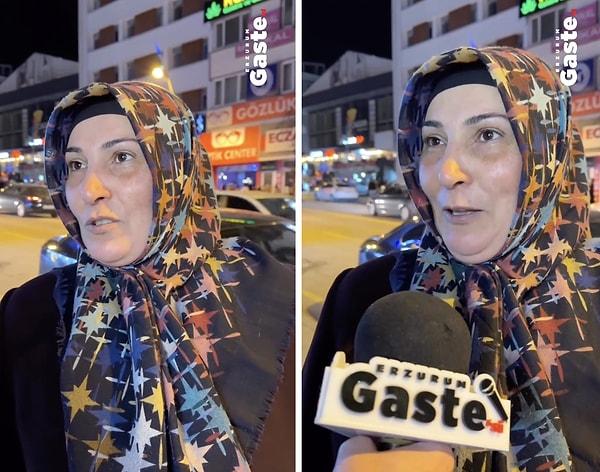 Erzurumlu bir kadının iftar sonrası sokak röportajında konuştuğu anlar sosyal medyada beğeni topladı.