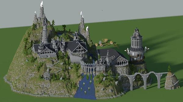 Bir Reddit kullanıcısı, Minecraft içinde Rivendell'i tekrar inşa etti.