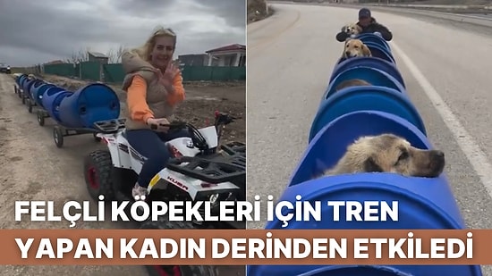 Felçli Köpeklerini Gezdirebilmek İçin Kendi İmkanlarıyla Tren Yapan Kadın Kalpleri Isıttı