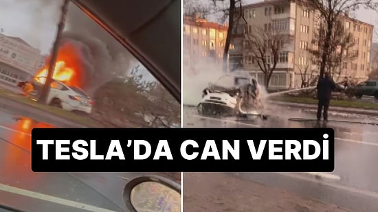 Kayseri’de Korkunç Kaza: Yanan Tesla’da Can Verdi!