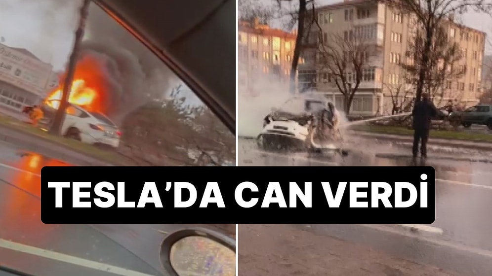 Kayseri’de Korkunç Kaza: Yanan Tesla’da Can Verdi!