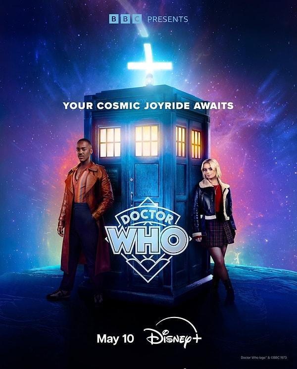 Doctor Who'nun yeni sezonundan ilk afiş yayımlandı. Dizinin yeni sezonu 10 Mayıs'ta Disney+ üzerinden izleyiciyle buluşacak.