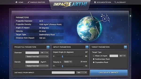 9. Dünya ile gök cisimlerinin çarpışma simülasyonu: Impact Earth