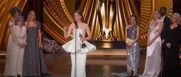 At the 2024 Oscars held on Sunday, five past winners of the Best Actress Oscar took a minute to introduce each of this year's nominees, and last year's winner Michelle Yeoh was prepared to hand the award to the winner.