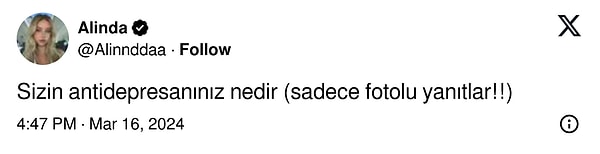 Bir Twitter kullanıcısı da ahaliye gayriresmi antidepresanlarını sorarak ayakta kalma çabalarımıza ışık tuttu desek yeridir.