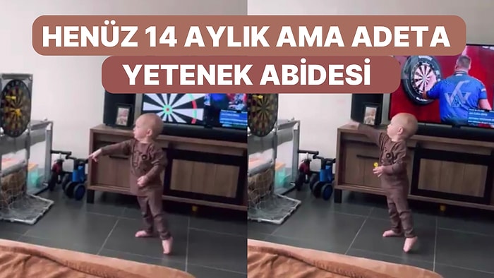 Dart Oyunlarını İzleye İzleye Profesyonel Şekilde Ok Atmayı Öğrenen 14 Aylık Bebek Alkışları Topladı