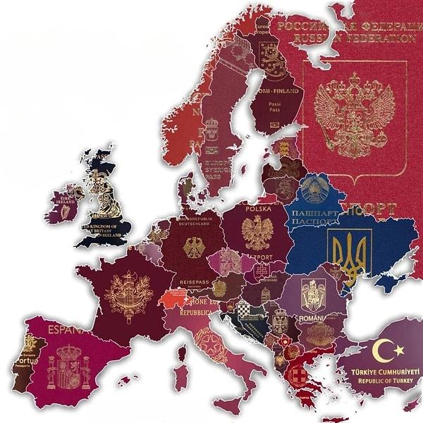 4. Avrupa ülkelerinin pasaportları.