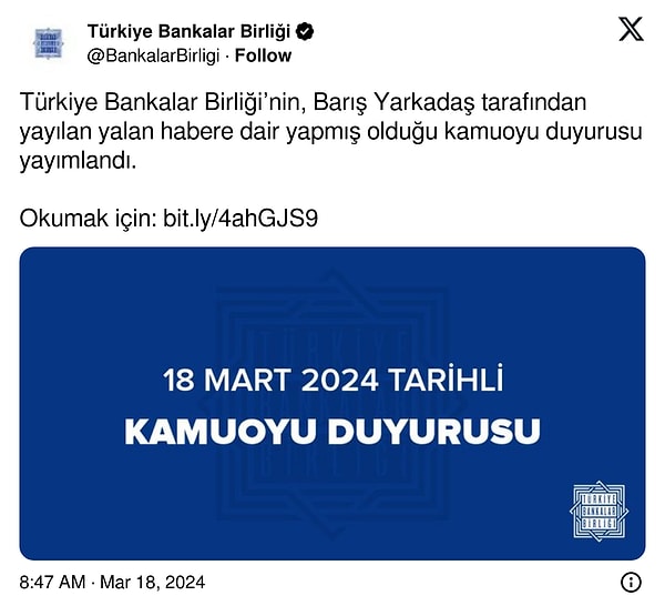 Türkiye Bankalar Birliği, siyasete alet olmak istemediklerini açıklayarak bu konuda hassasiyet beklediklerini belirtti.