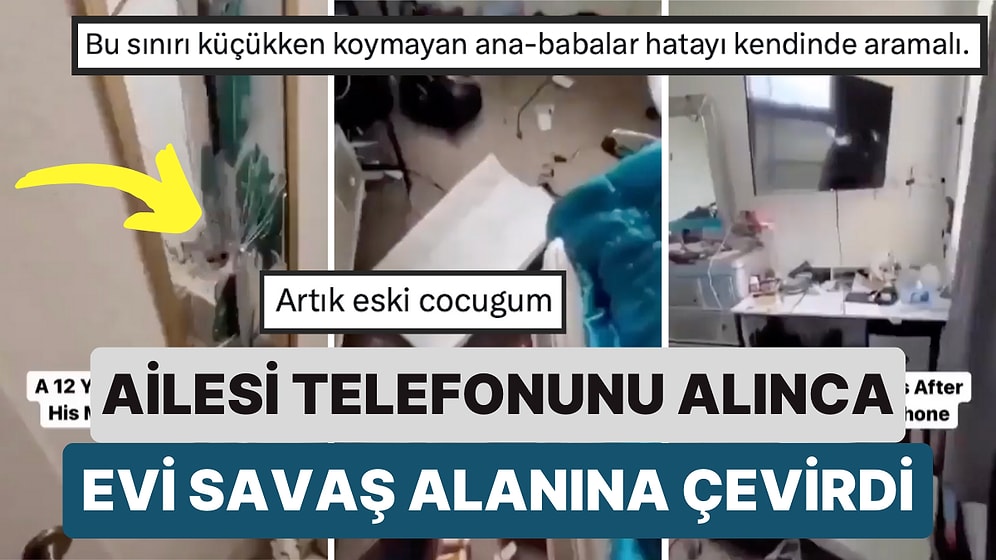 Tüm Eşyaları Kırmış! Ailesi Tarafından Telefonu Elinden Alınan 12 Yaşındaki Çocuk Evi Savaş Alanına Çevirdi