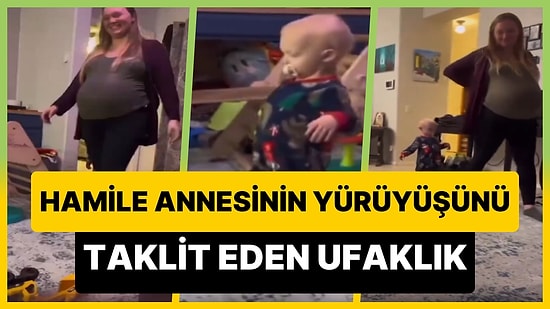 Ağzında Emziğiyle Karnı Burnunda Hamile Annesini Taklit Eden Ufaklık