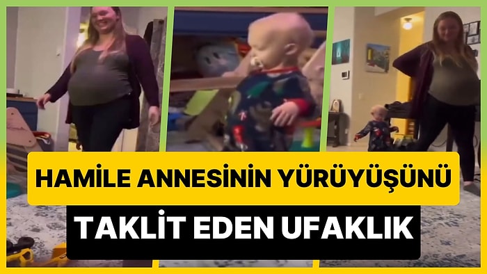 Ağzında Emziğiyle Karnı Burnunda Hamile Annesini Taklit Eden Ufaklık