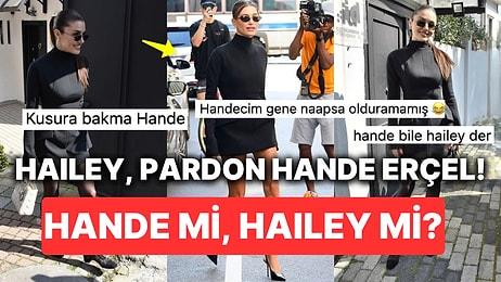Hande Erçel'in Hailey Bieber'la Pişti Olduğu Kombini Yine Kıyas Kapılarını Sonuna Dek Araladı