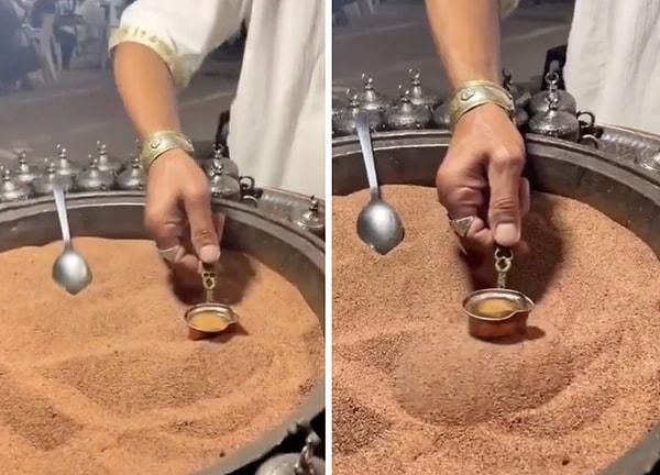 Yurt dışında viral olan bir kumda kahve videosu yabancı kullanıcıların kafasını karıştırdı.