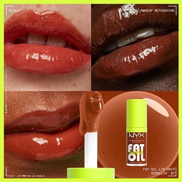 3. Nyx Fat Oil Lip Drip Parlatıcı Dudak Yağı