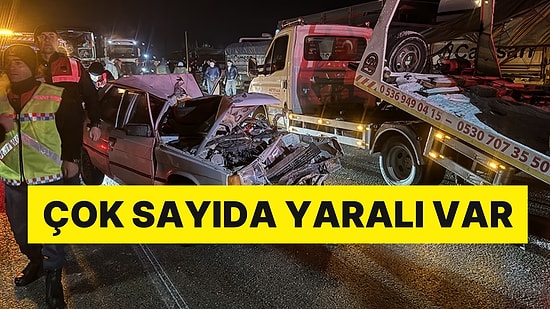 Katliam Gibi Kaza! 14 Araç Zincirleme Kazaya Karıştı: 3’ü Ağır 7 Kişi Yaralandı
