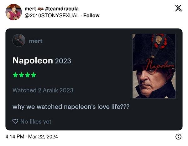 16. Ee Napolyon ne demiş: Love love love!