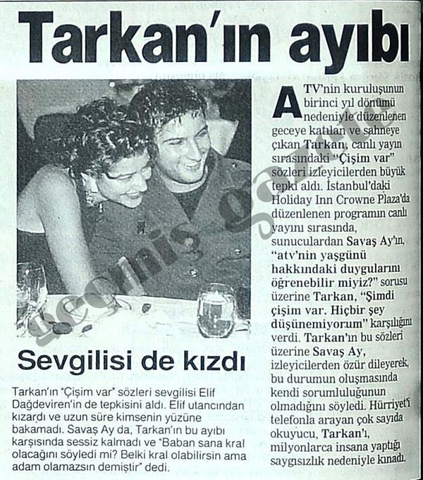 9. 1994 yılında kendisine mikrofon uzatılan Tarkan'ın röportaj esnasında lavaboya gitmeye ihtiyaç duyması ve bunu sesli bir şekilde dile getirmesi... 😅