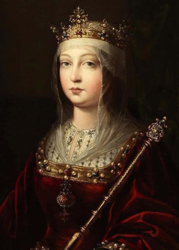 7. Kraliçe Isabella, 1451 ile 1504 yılları arasında Kral Ferdinand ile birlikte İspanya’yı ortaklaşa yönetti.