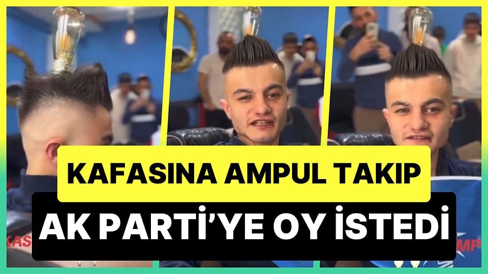 Kafasına Ampul Takarak AK Parti'ye Oy İsteyen Kastamonulu Genç