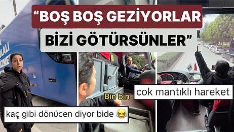 Adana'da Bir Vatandaş Seçim Otobüslerini İşlevsel Bir Şekilde Kullandı ve Kendisini Gideceği Yere Bıraktırdı