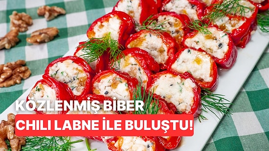 İftar Sofranıza Renk Katacak: Chili Labneli Közlenmiş Biber Sarma Tarifi!