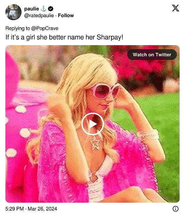 "Eğer kızsa ona Sharpay adını verse iyi olur!"