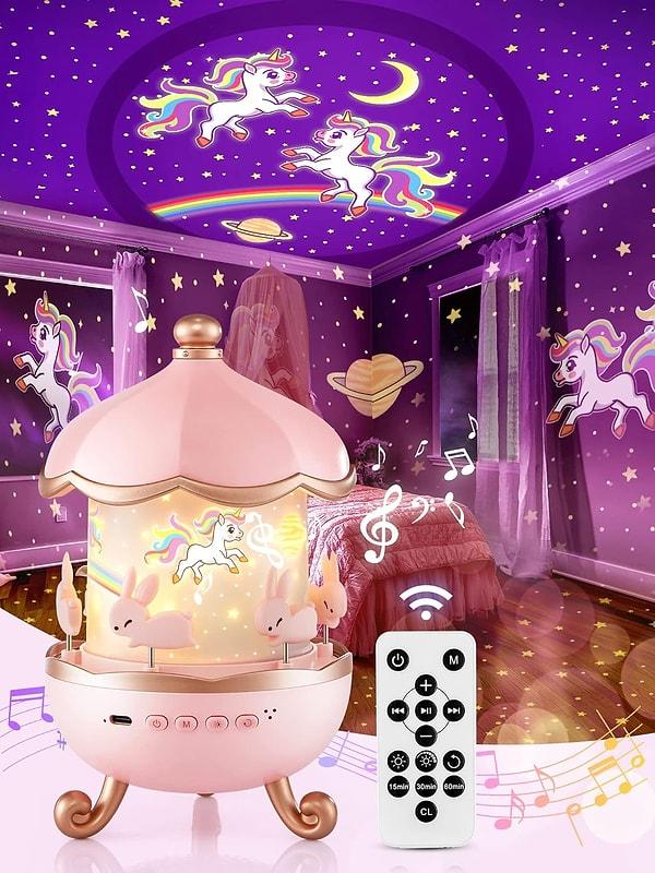 2. Çocuğunuzun yatak odasında büyülü bir dünya yaratacak olan yıldızlı gökyüzü projektörü.