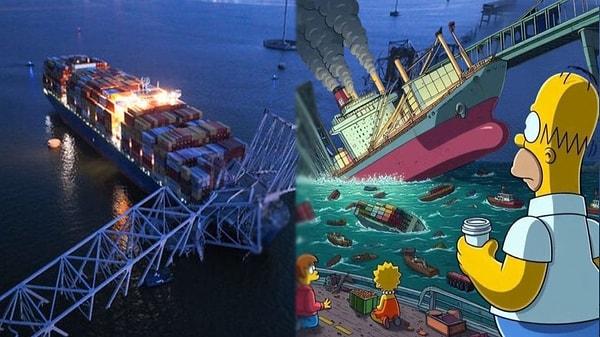 Peki, The Simpsons dizisi Baltimore Köprüsü'nün çöküşünü tahmin etti mi?