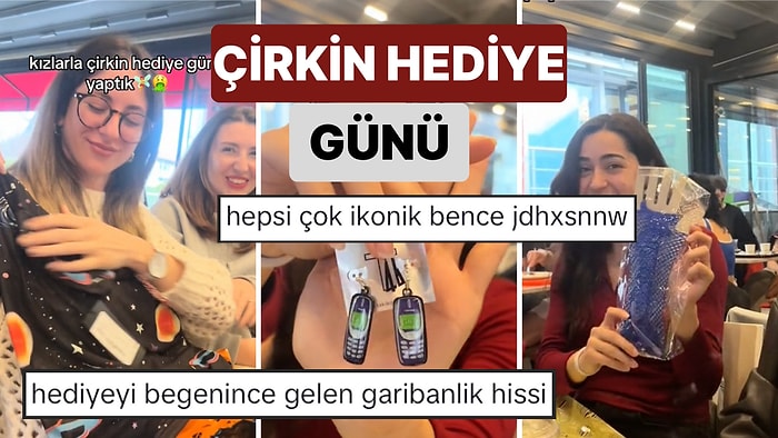 Arkadaşların Birbirlerine 'Çirkin Hediyeler' Aldıkları Eğlenceli Etkinlikte Gelen Hediyeler Güldürdü