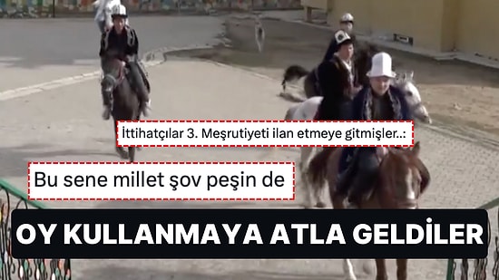 Van Erciş'in Ulupamir Köyü'nde Yaşayan Kırgız Türkleri Oy Kullanmaya Atla Geldi!