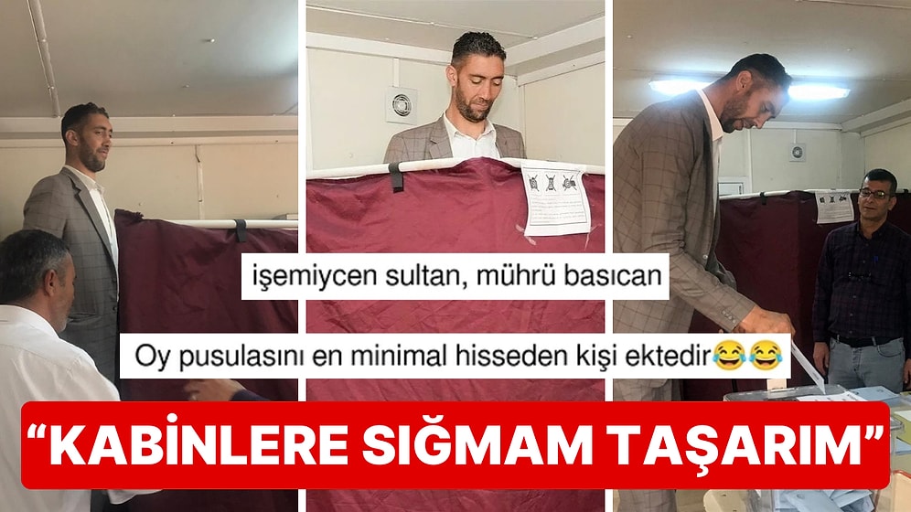 Dünyanın En Uzun Adamı Sultan Kösen'in Oy Kabininden Taştığı Anlar Timeline'ı Şenlendirdi!