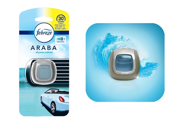 6. Febreze Hava Ferahlatıcı Araba Kokusu Okyanus Esintisi, 2 ml