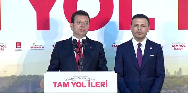 Ekrem İmamoğlu, CHP İstanbul İl Başkanı ile birlikte kameraların karşısında geçti.