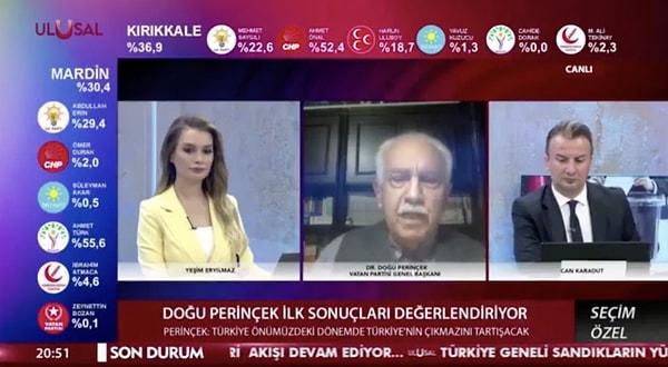 Seçim sonrası katıldığı bir yayında Perinçek, Vatan Partisi'nin seçime katkısı hakkında konuştu.