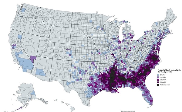1. Amerika'nın siyahi popülasyonu.
