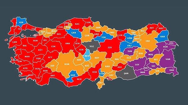 Sonuçlara göre sürpriz olan birçok il ve ilçe vardı. SK'nın kesin olmayan son verilerine göre AK Parti'den CHP'ye geçen iller şu şekilde: Uşak, Denizli, Afyonkarahisar, Kütahya, Kırıkkale, Bursa, Balıkesir, Adıyaman, Kilis, Giresun Zonguldak.