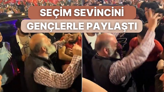 Belediye Seçim Sonuçlarının Ardından Kutlamada Danslarıyla Gençlere Taş Çıkartan Adam