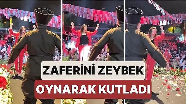 İzmir Selçuk’ta Belediye Başkanı Seçilen Filiz Ceritoğlu Zaferini Zeybek Oynayarak Kutladı