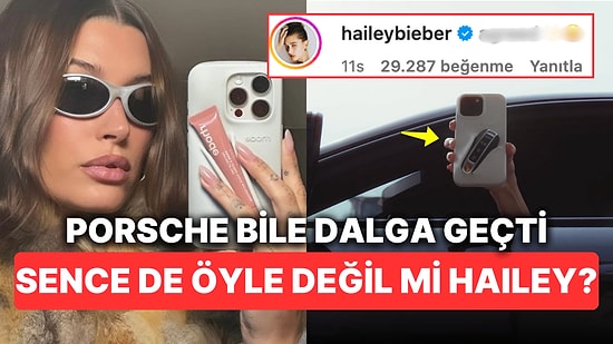 1 Nisan Şakasını İnce Düşünen Porsche Akıma Ayak Uydurup Hailey Bieber'la Dalga Geçti