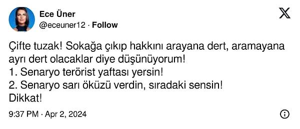 Sunucu Ece Üner, konuya dair sosyal medya hesabından paylaşımlarda bulundu. Üner, paylaşımlarında şu ifadelere yer verdi 👇