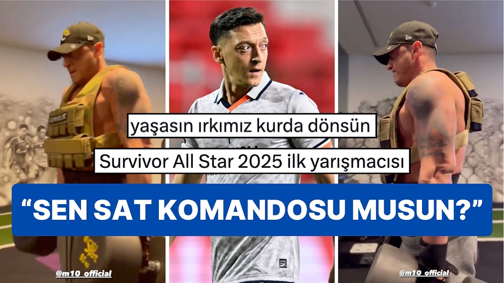 Mesut Özil'in Hücum Yeleği Giyip Plevne Marşı Eşliğinde Spor Yaptığı Anlar Dillere Düştü