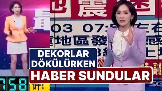 Tayvanlı Spikerlerin Deprem Performansı Şaşkına Çevirdi! Güçlükle Ayakta Dururken Yaşananları Anlattılar