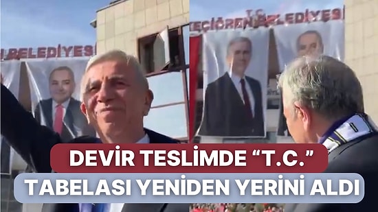 Keçiören Belediyesi Devir Tesliminde Belediye Binasından Sökülen T.C. Tabelası Alkışlar Eşliğinde Yerini Aldı