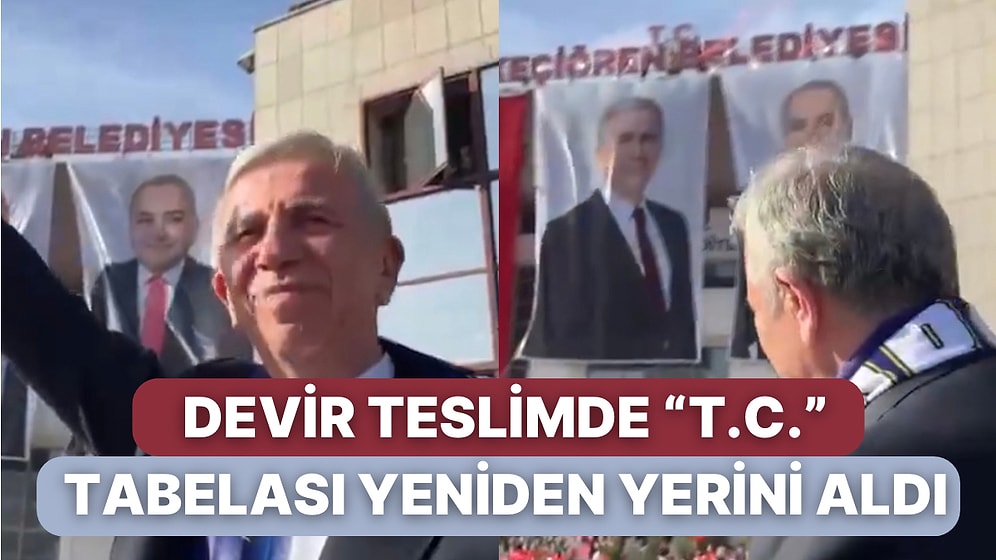 Keçiören Belediyesi Devir Tesliminde Belediye Binasından Sökülen T.C. Tabelası Alkışlar Eşliğinde Yerini Aldı