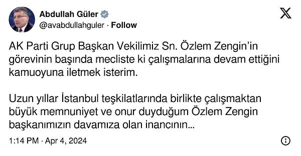 İşte, AK Parti Sivas Milletvekili ve TBMM AK Parti Grup Başkanı Abdullah Güler'in açıklaması 👇