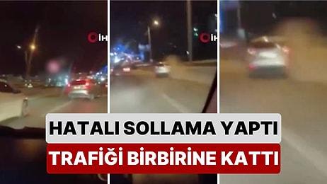 Ankara’da Hatalı Şerit Değiştiren Bir Araç Trafiği Altüst Etti: O Anlar Başka Bir Sürücünün Kamerasına Yansıdı